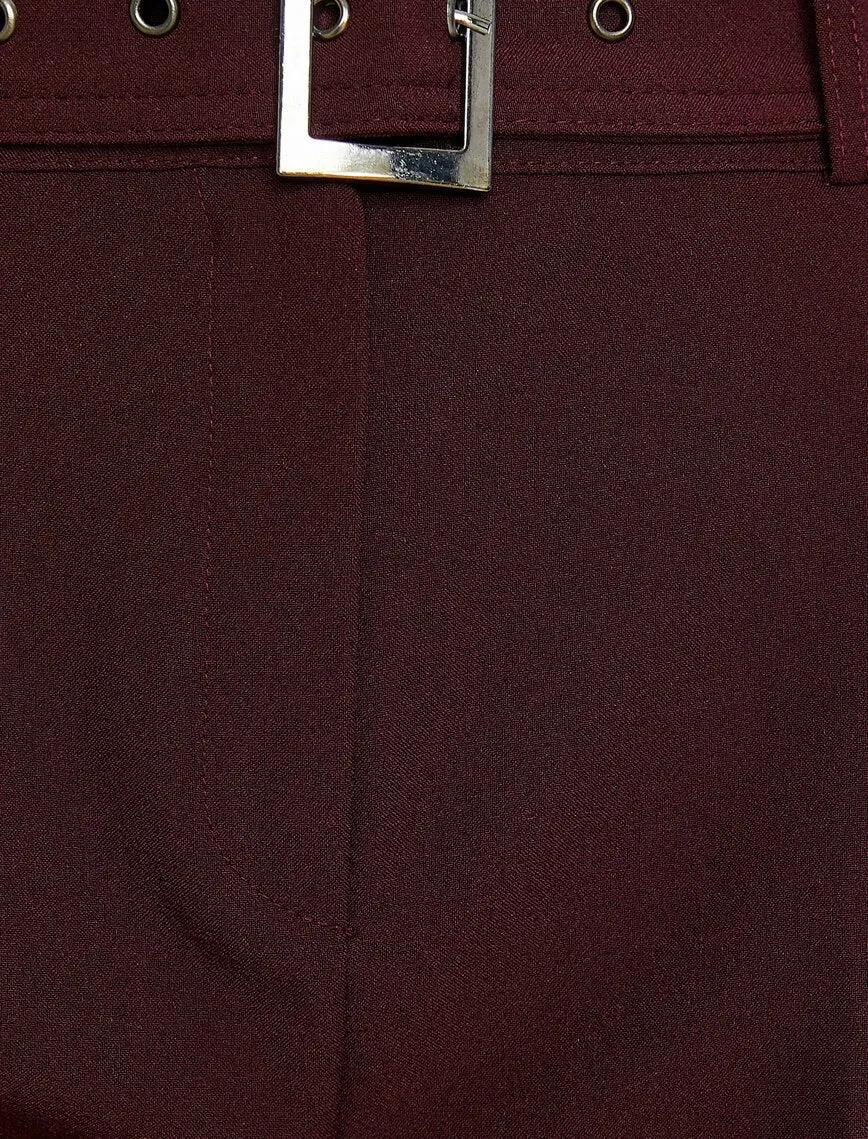 16350 Wine Belt Detail Trousers