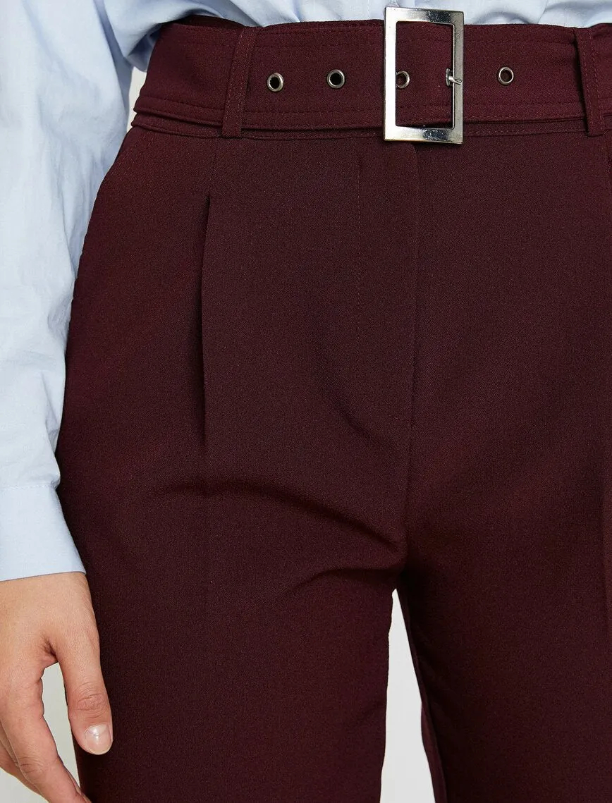 16350 Wine Belt Detail Trousers