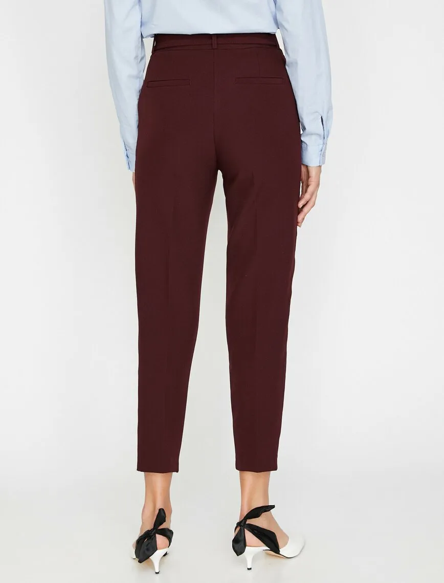 16350 Wine Belt Detail Trousers