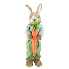 19" Spring Sisal Standing Bunny Rabbit Figure with Carrot