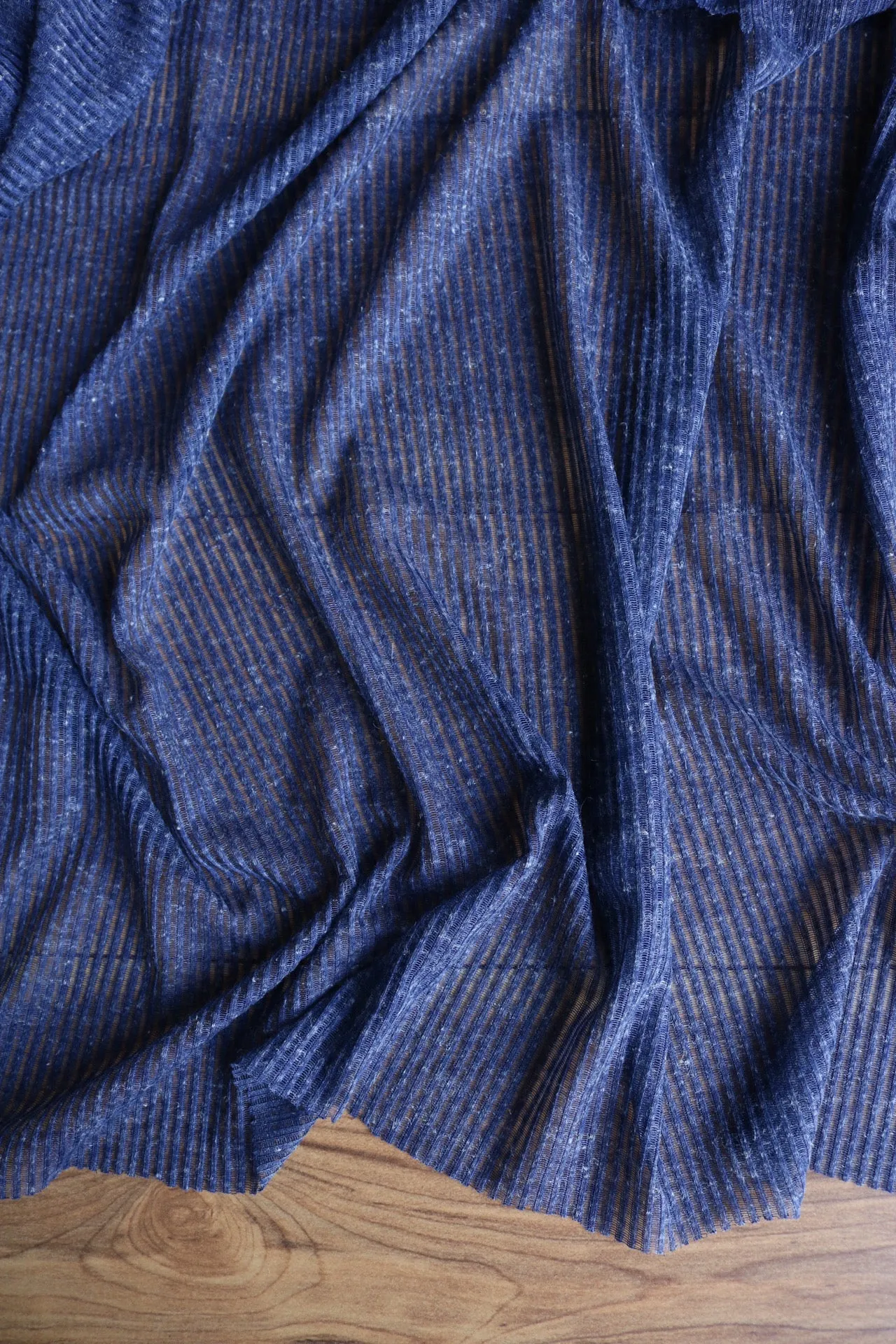 1YD PRECUT; Navy Linen Rib Knit