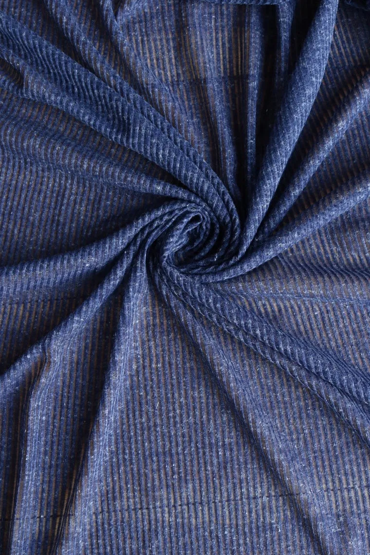 1YD PRECUT; Navy Linen Rib Knit