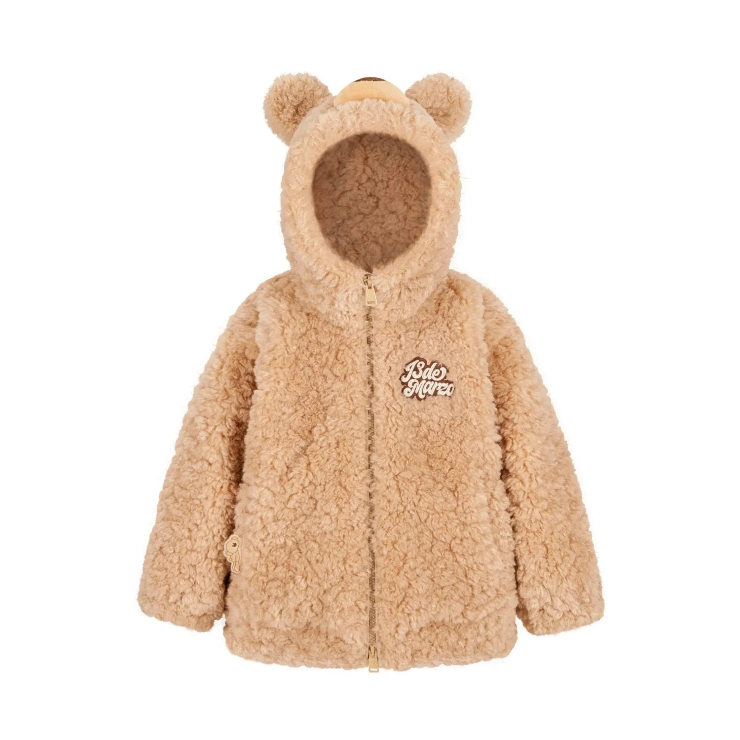 Baby Bear Zip Coat In Khaki