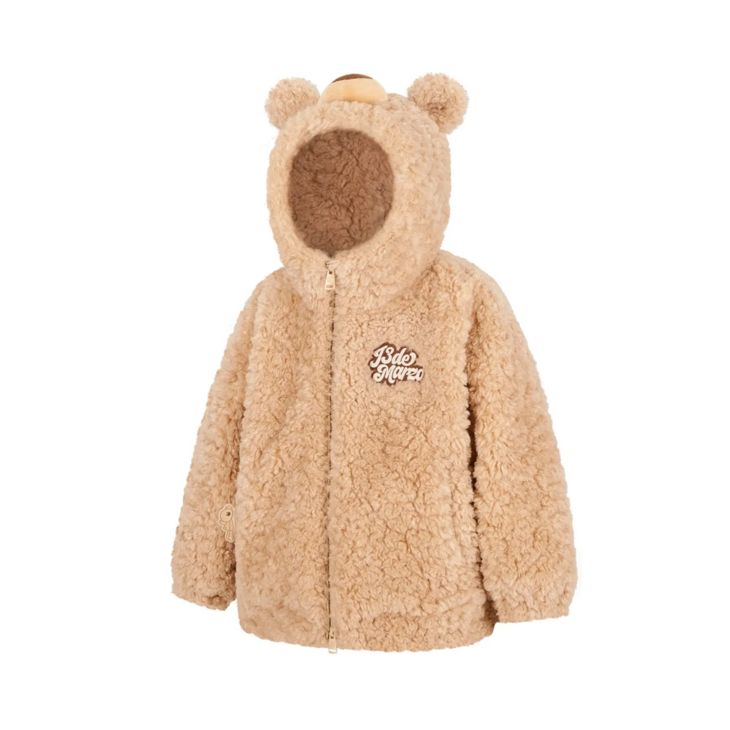 Baby Bear Zip Coat In Khaki