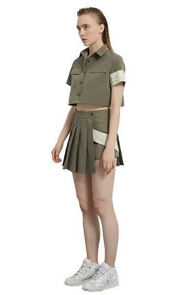 Badge Pleated Skort