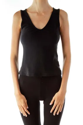 Black Sleeveless Knit Shirt