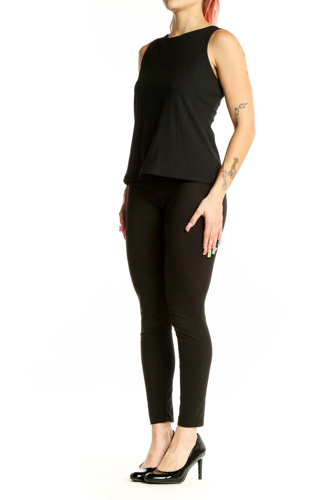 Black Sleeveless Stretch Top