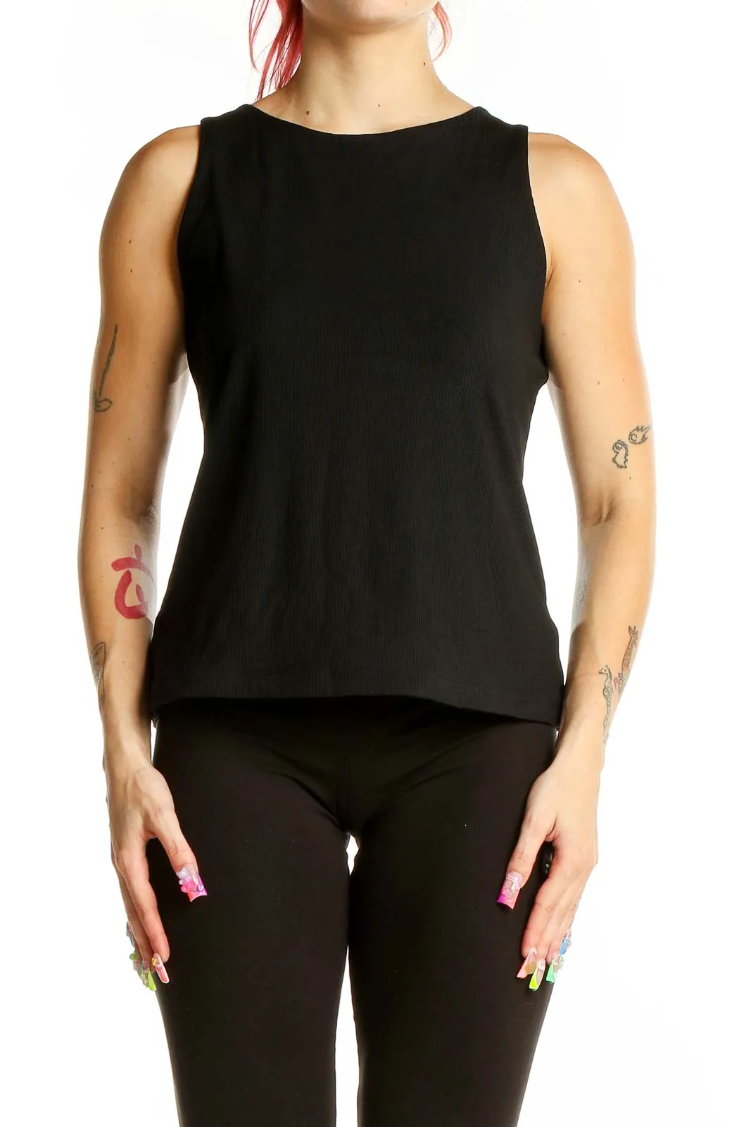 Black Sleeveless Stretch Top