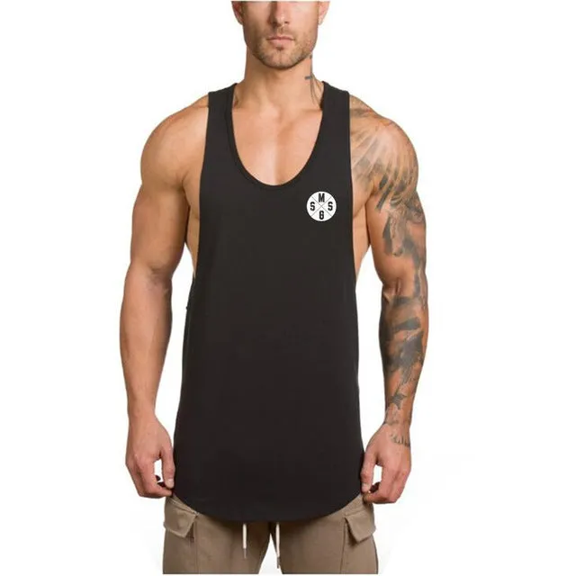 Brand gym clothing cotton singlets canotte bodybuilding stringer sleeveless vest Tanktop