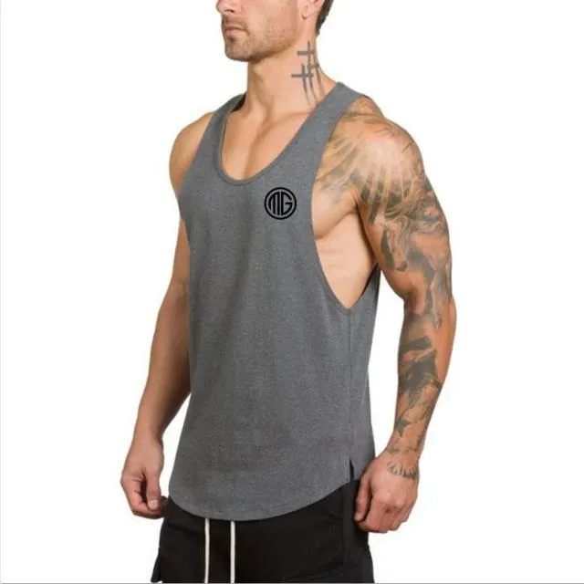 Brand gym clothing cotton singlets canotte bodybuilding stringer sleeveless vest Tanktop