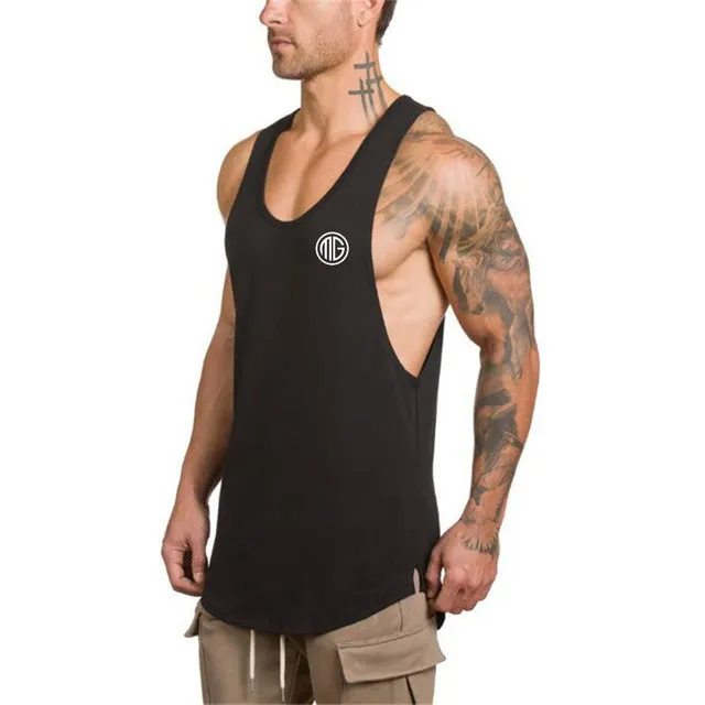 Brand gym clothing cotton singlets canotte bodybuilding stringer sleeveless vest Tanktop