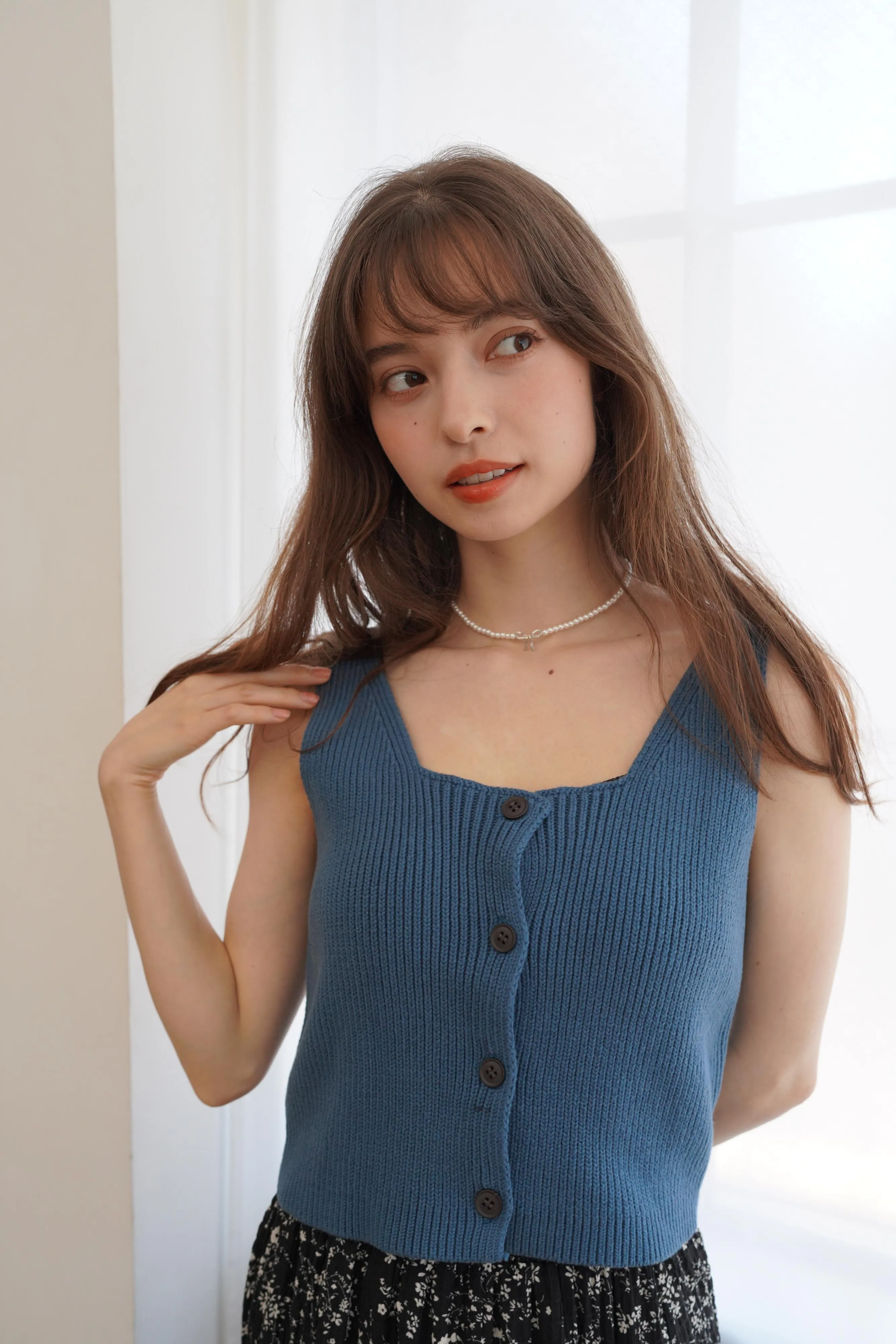 Button Knit Tops