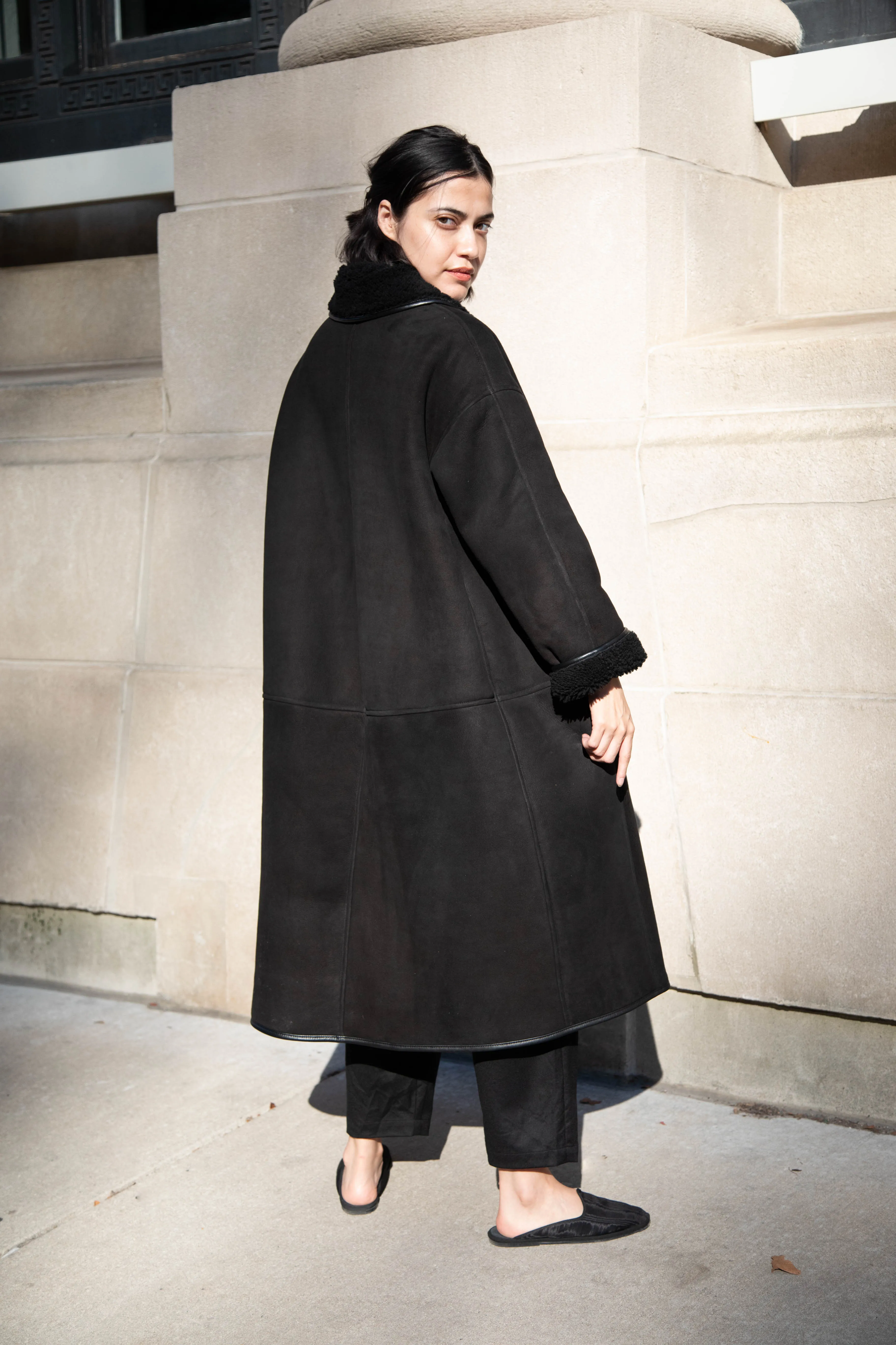 Cawley | Roo Coat in Suede Sheepskin