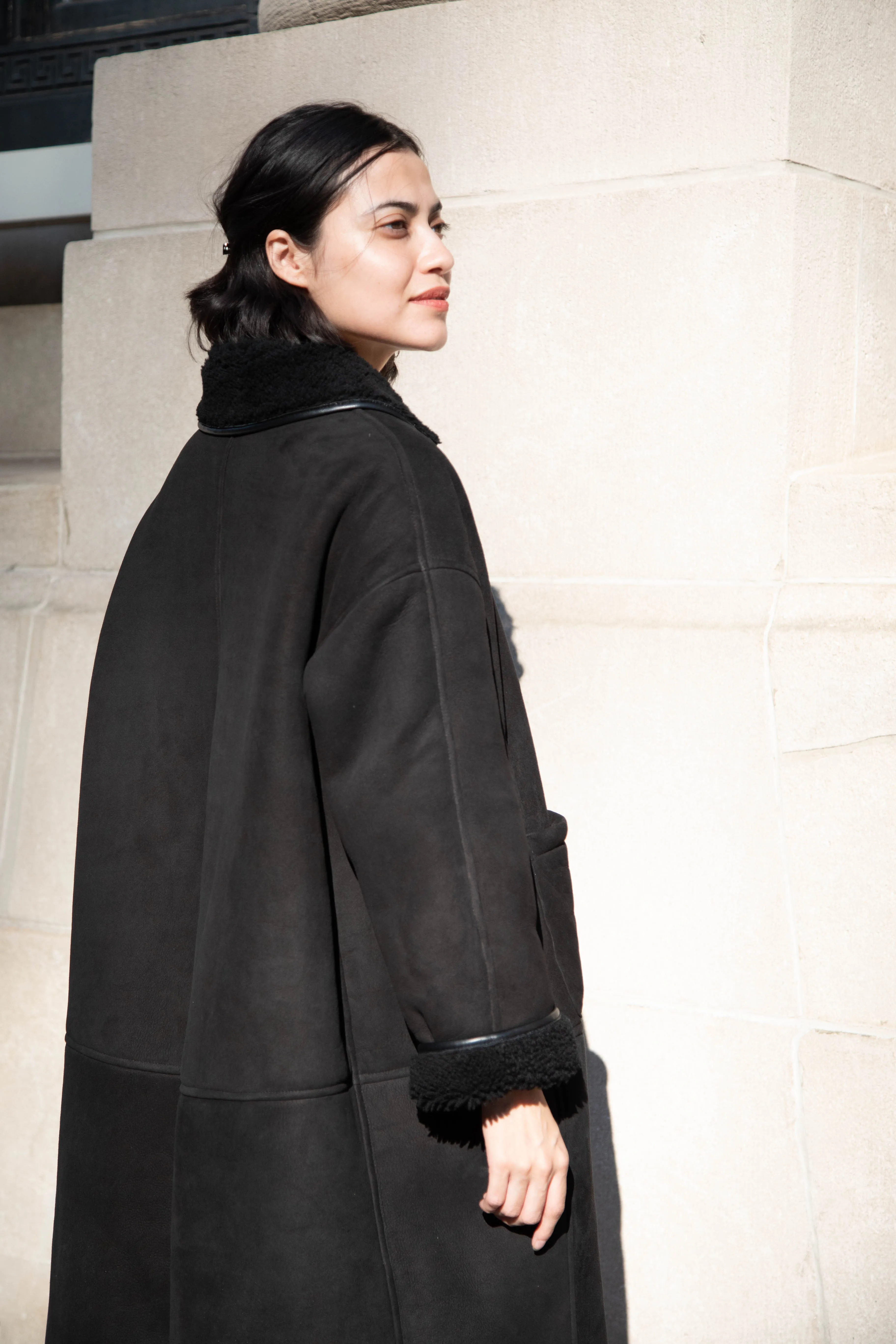 Cawley | Roo Coat in Suede Sheepskin