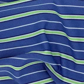 Copen/Lime | Pique Yarn Dye Stripe (10 Yard Lot) - SKU 7487 #S124/125