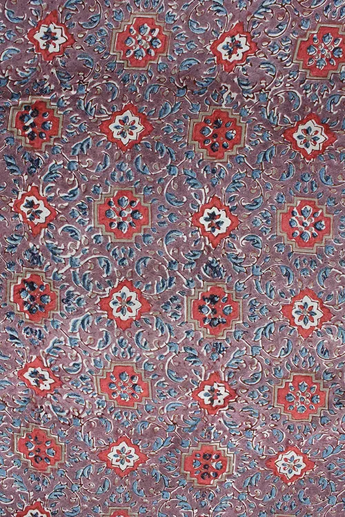 Creative Bee 'ELISE' Natural Dyed Block Printed Mulberry Silk Fabric x 0.50 Meter