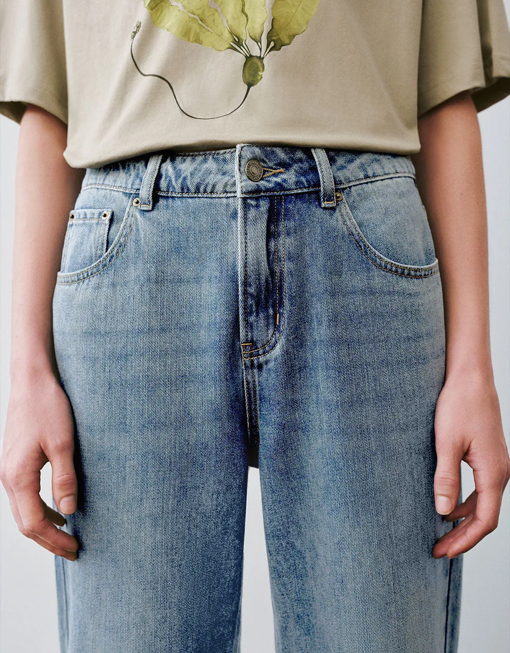 Cropped Carrot Fit Jeans