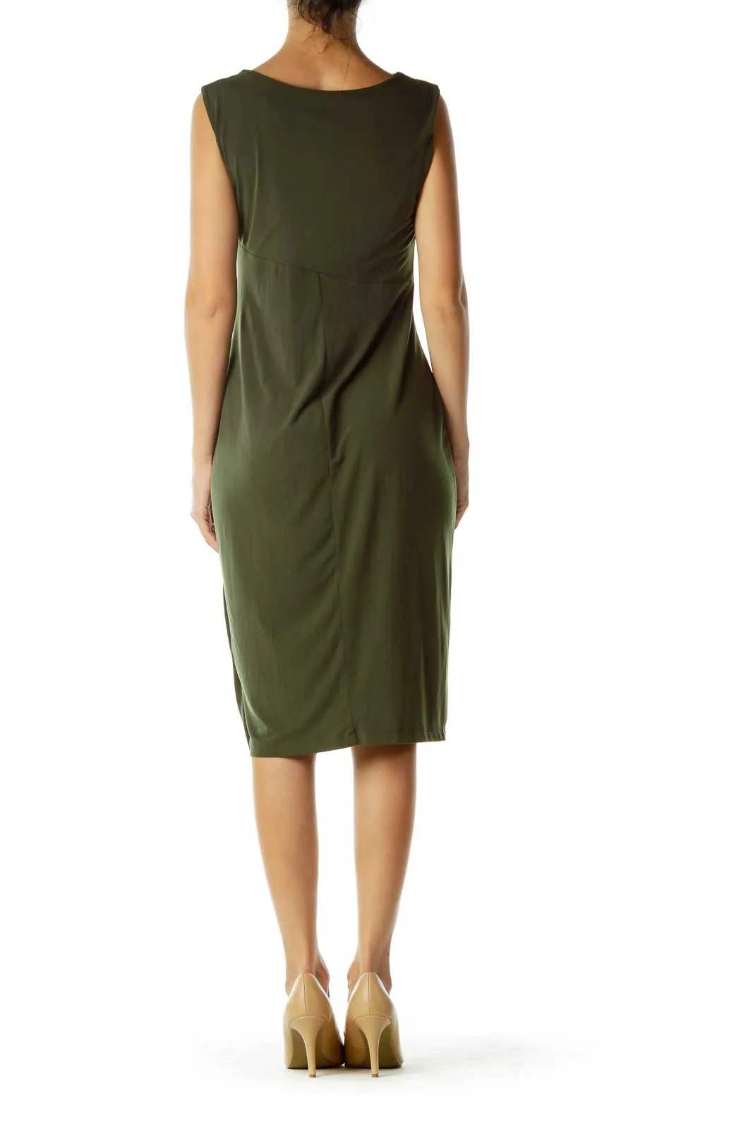 Dark Green Ruched Dress