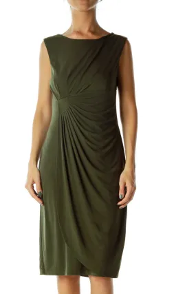 Dark Green Ruched Dress