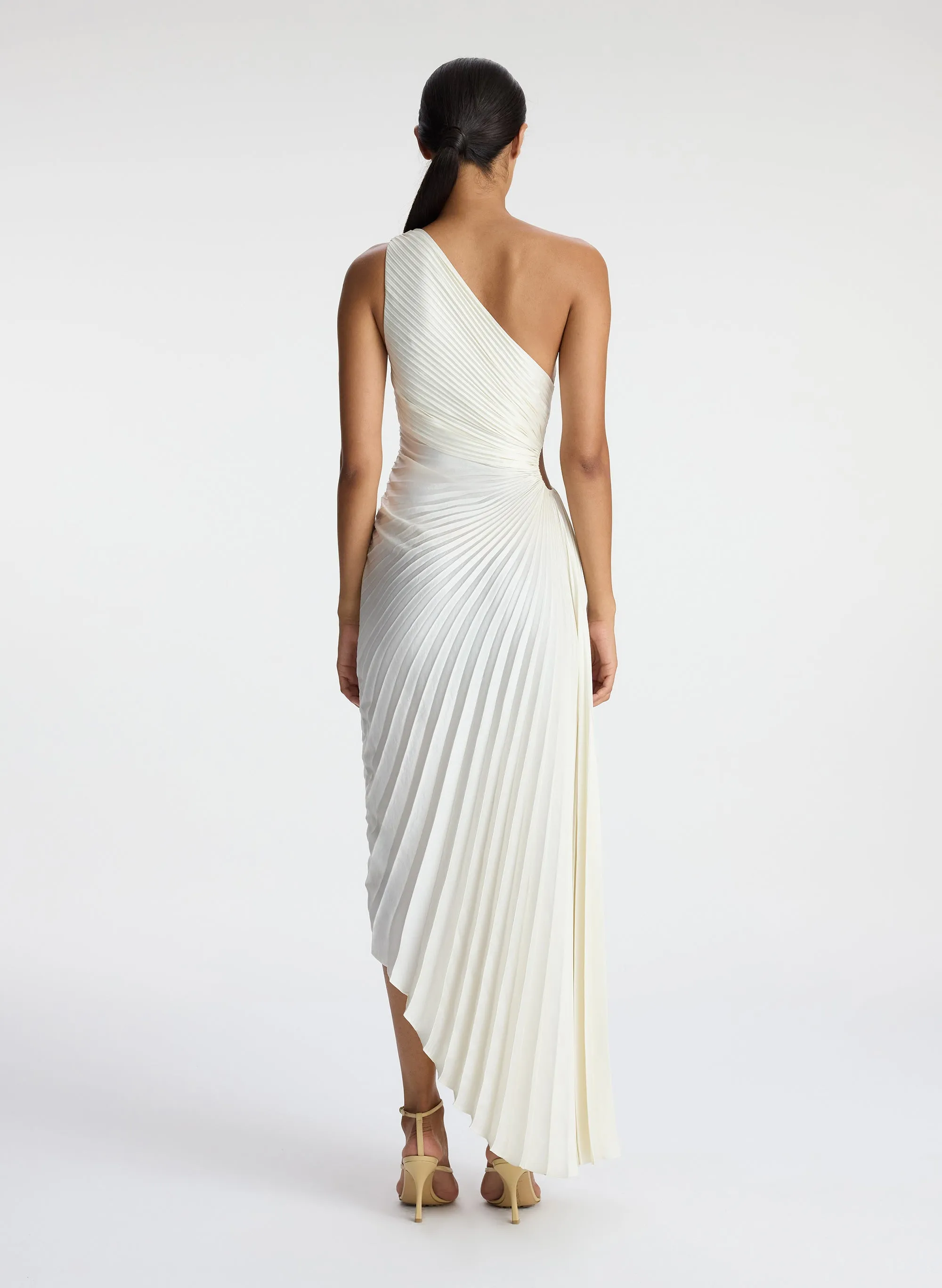 Delfina Satin Pleated Dress