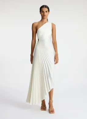 Delfina Satin Pleated Dress