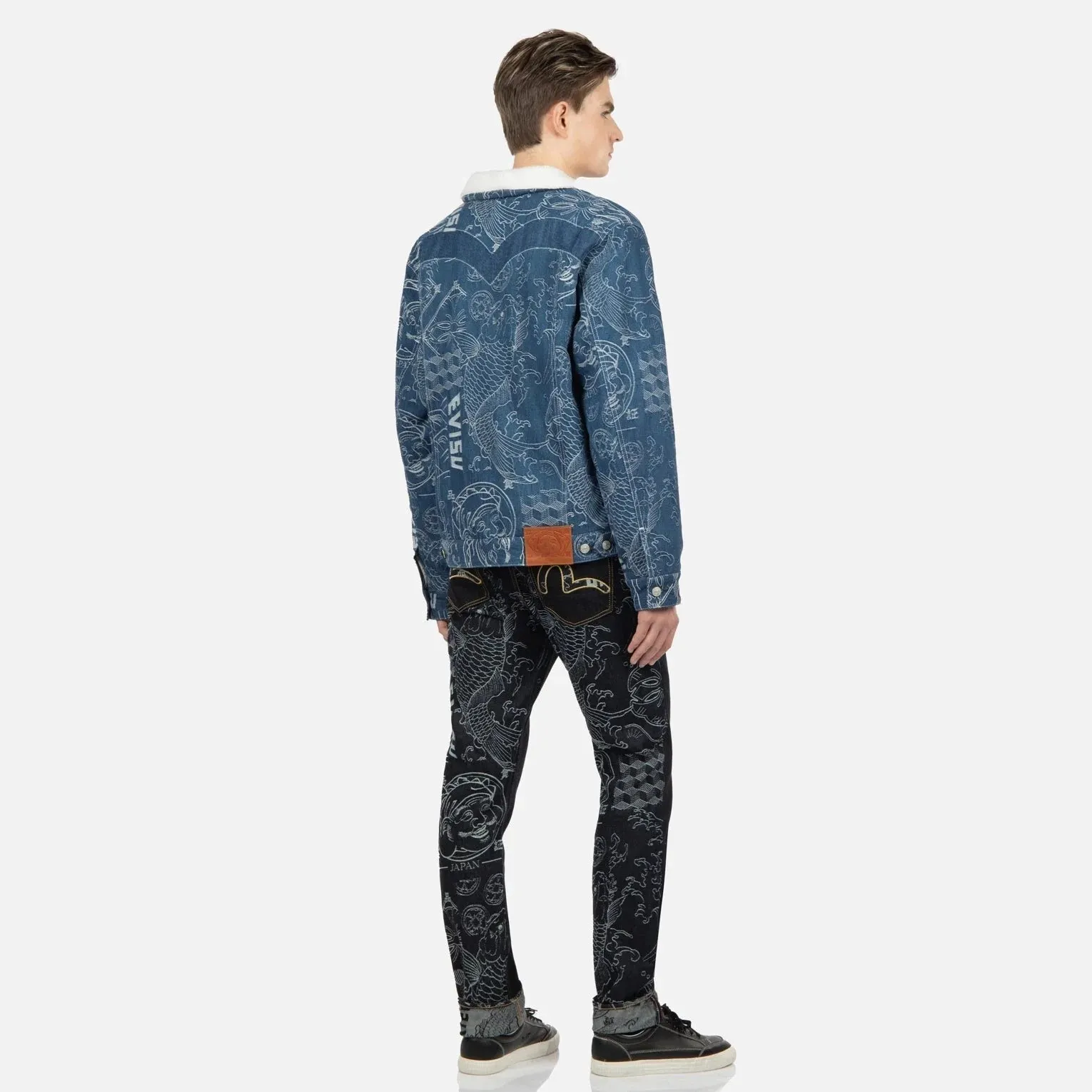 Evisu Japanese Pattern Jacquard Carrot-Fit Jeans #2017