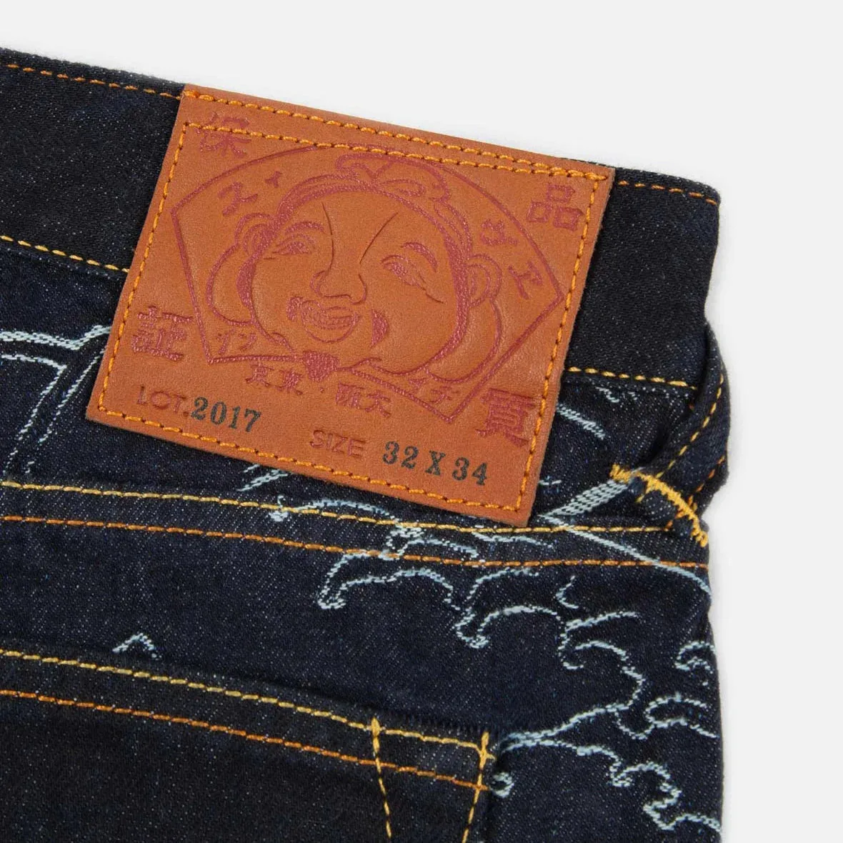 Evisu Japanese Pattern Jacquard Carrot-Fit Jeans #2017