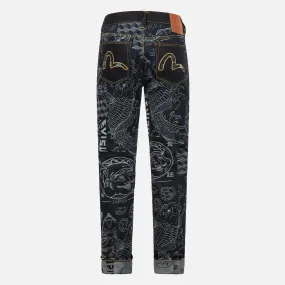 Evisu Japanese Pattern Jacquard Carrot-Fit Jeans #2017