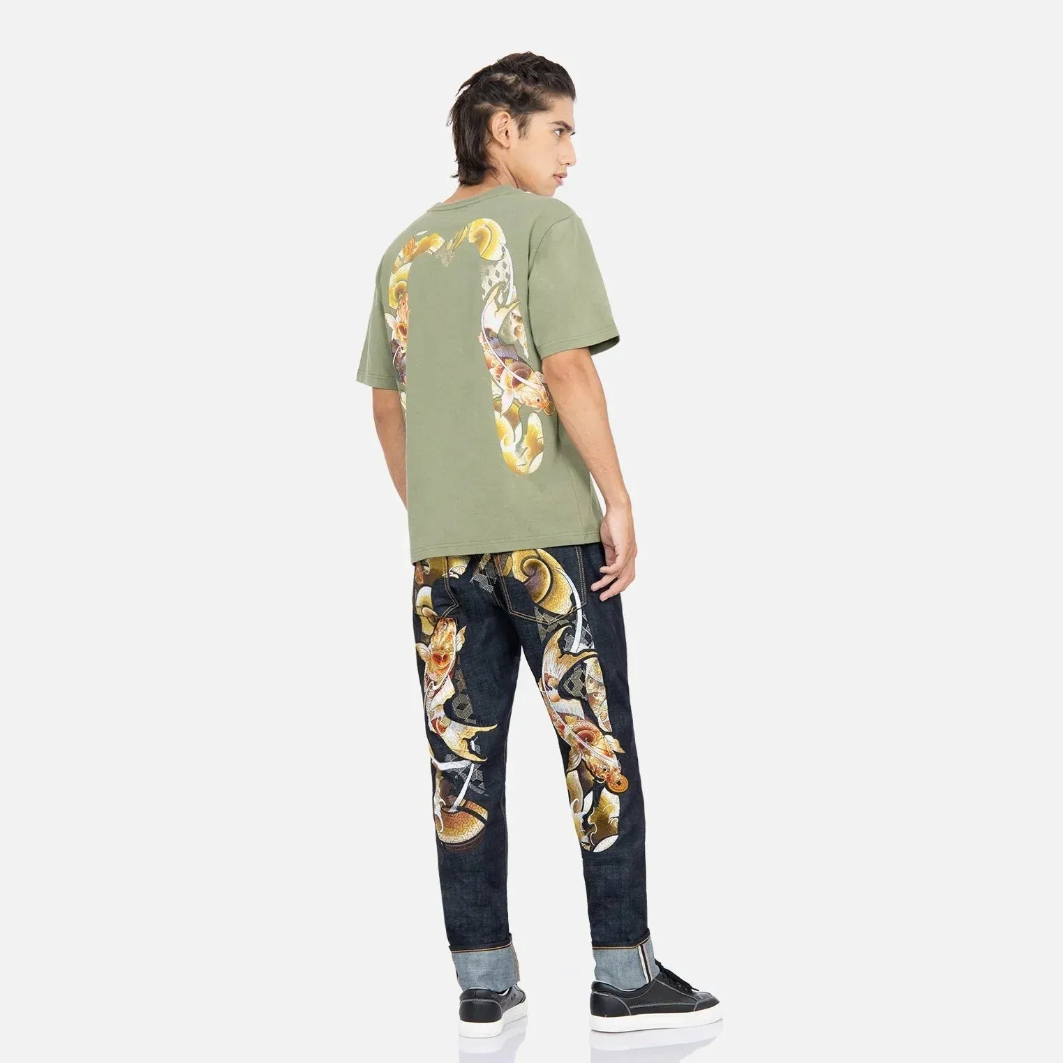 Evisu Tattoo Koi Daicock Embroidery Carrot-Fit Jeans #2017