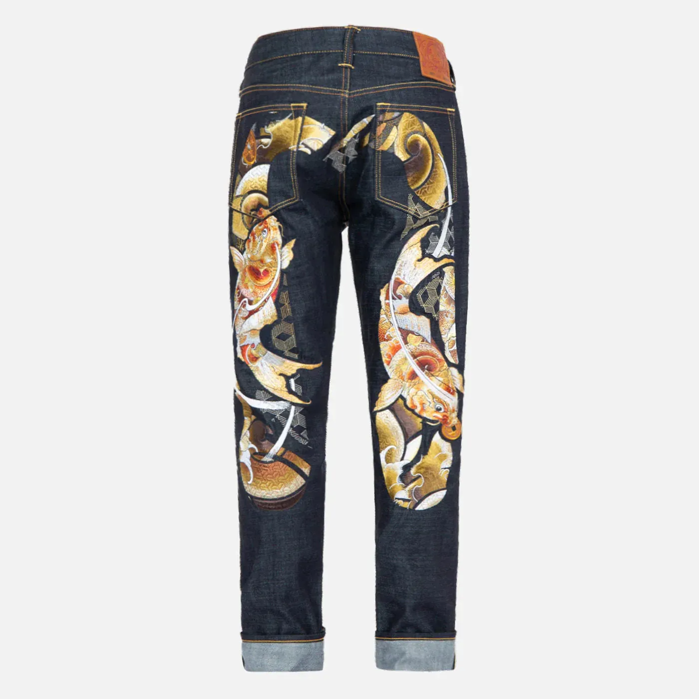 Evisu Tattoo Koi Daicock Embroidery Carrot-Fit Jeans #2017