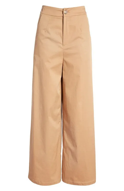 Finley Camel Brown Wide Leg Trousers