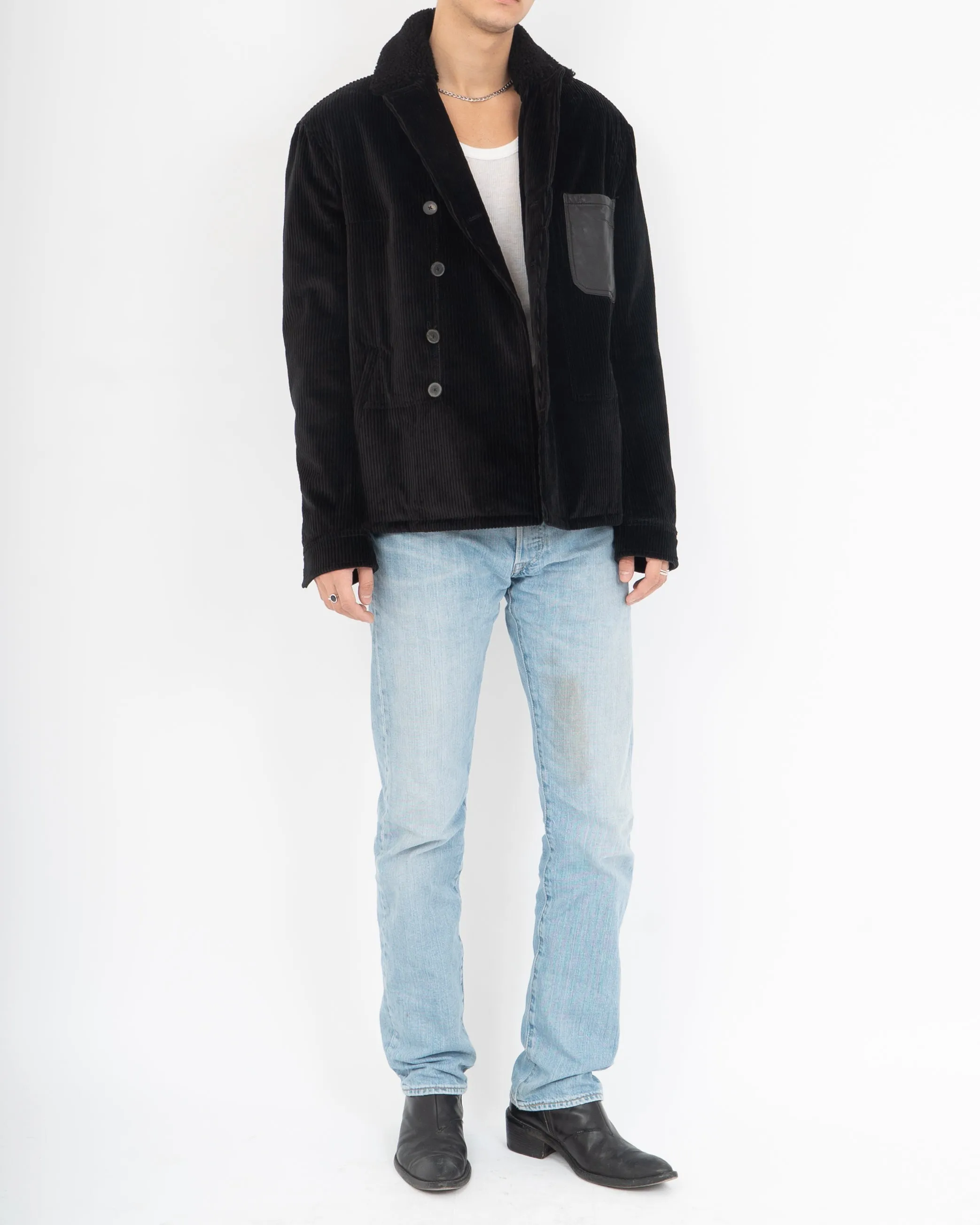 FW19 Black Cord Shearling Jacket Sample