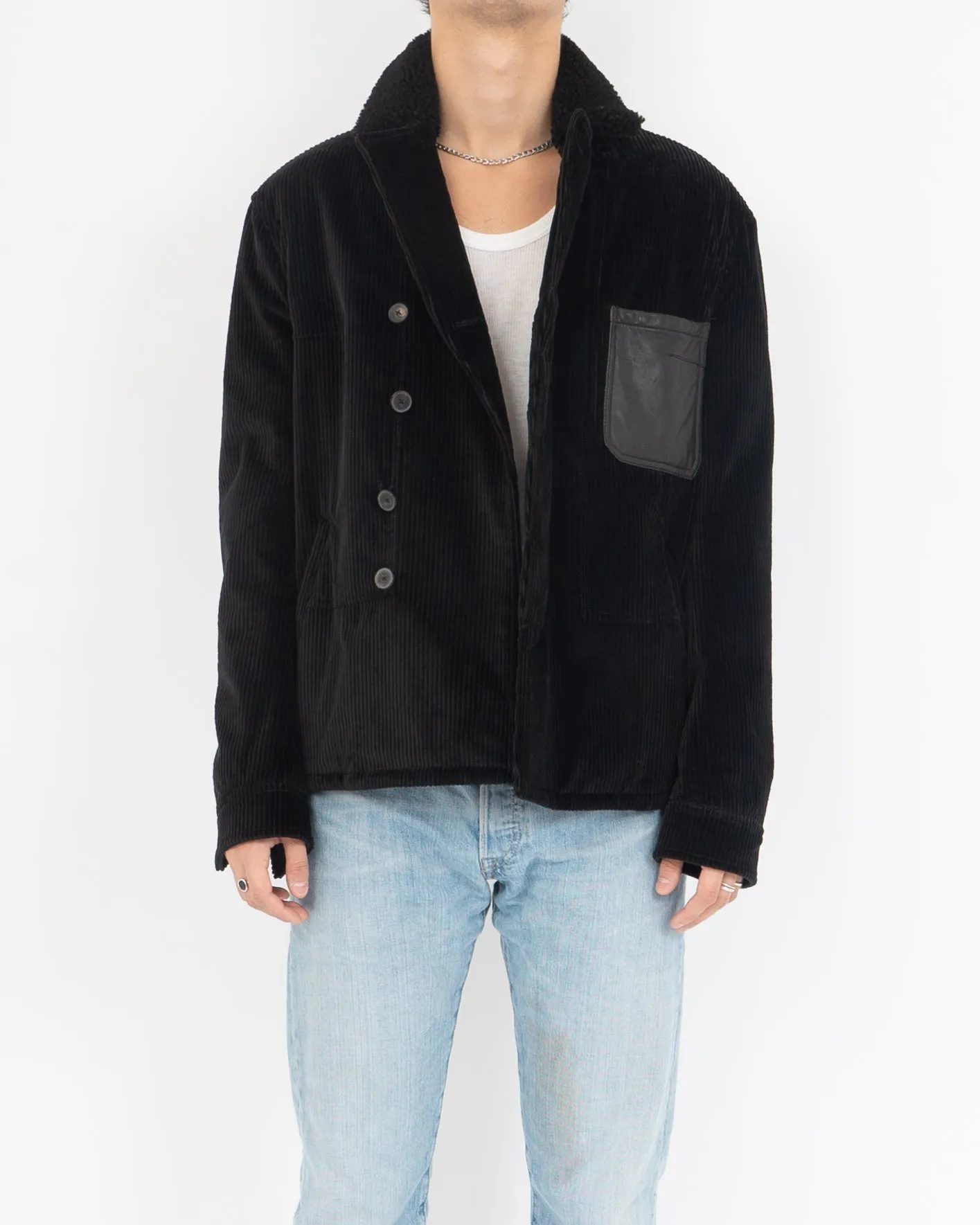 FW19 Black Cord Shearling Jacket Sample