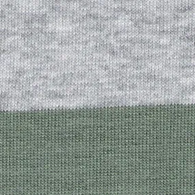 Grey Heather/Green 2 Stripe Jersey Knit Fabric - SKU 275