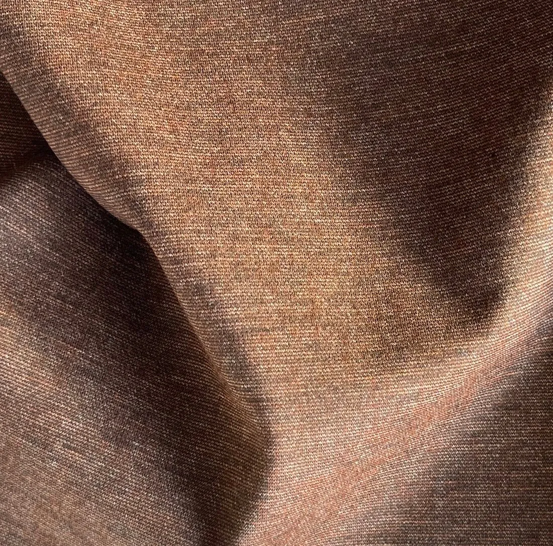 Heathered Mahogany Rayon Viscose Blend Ponte Double-Knit (Made in Italy)