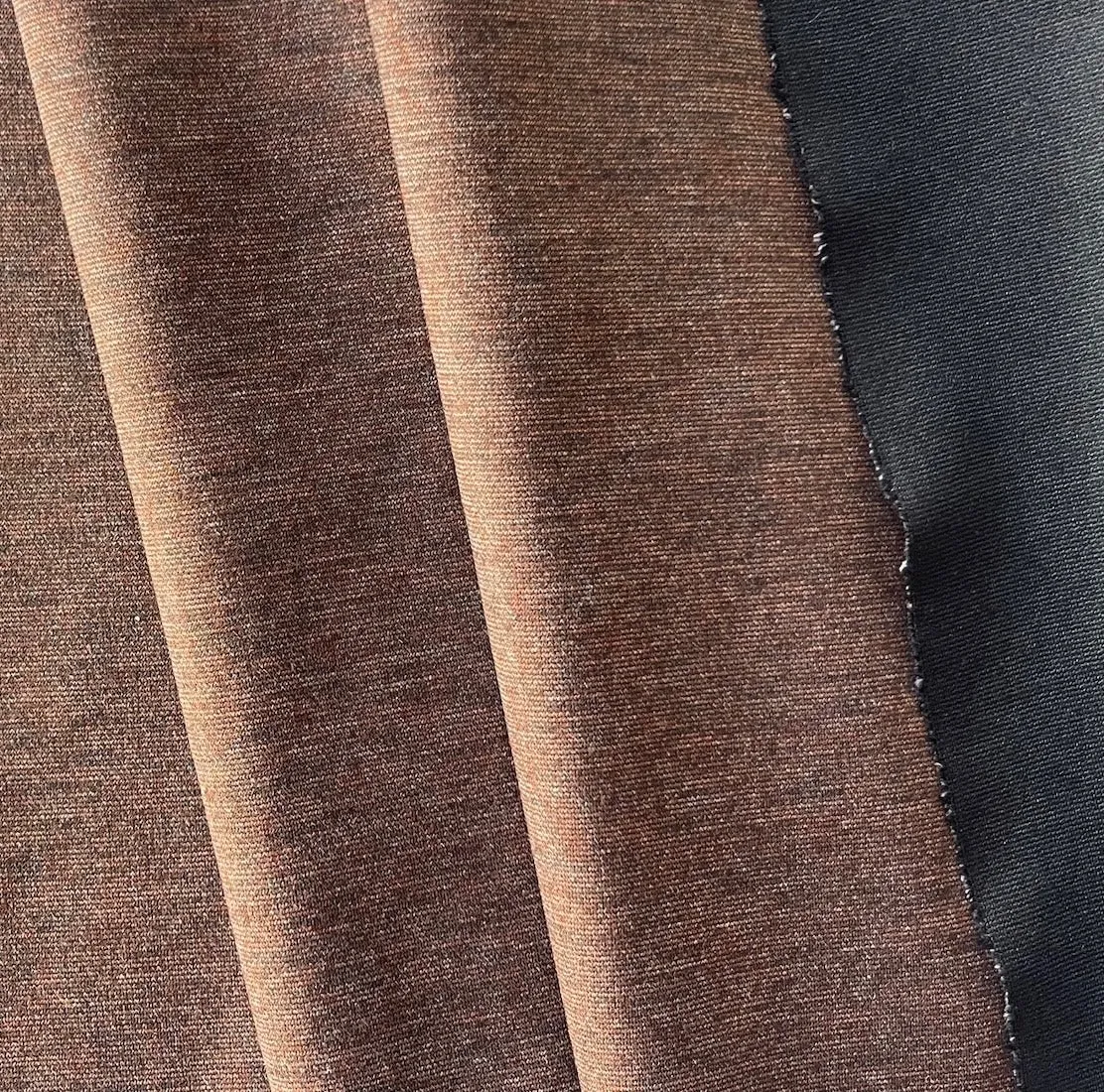 Heathered Mahogany Rayon Viscose Blend Ponte Double-Knit (Made in Italy)