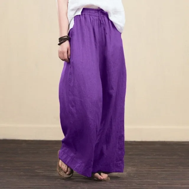 Linen Wide Leg Trousers