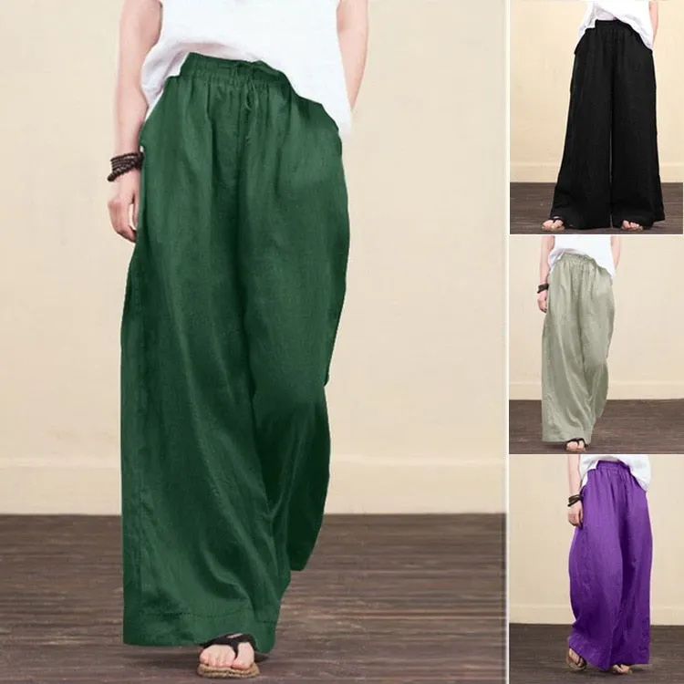 Linen Wide Leg Trousers