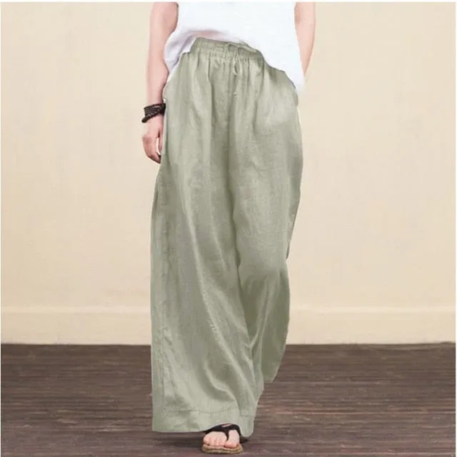 Linen Wide Leg Trousers