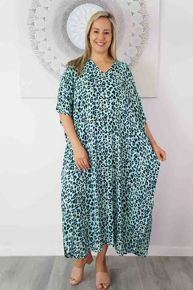 Long Kaftan "Bright Safari"