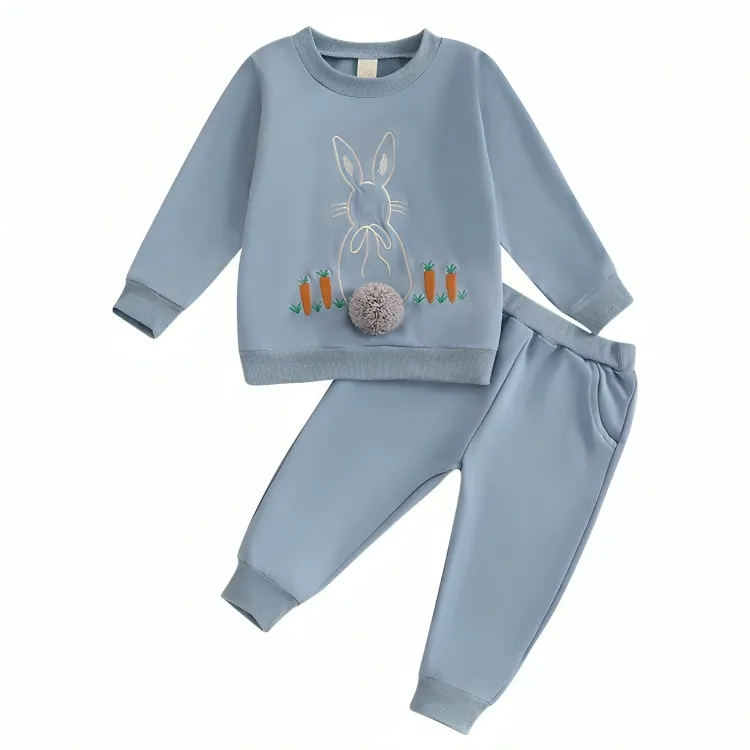 Long Sleeve Easter Bunny Carrot Toddler Set