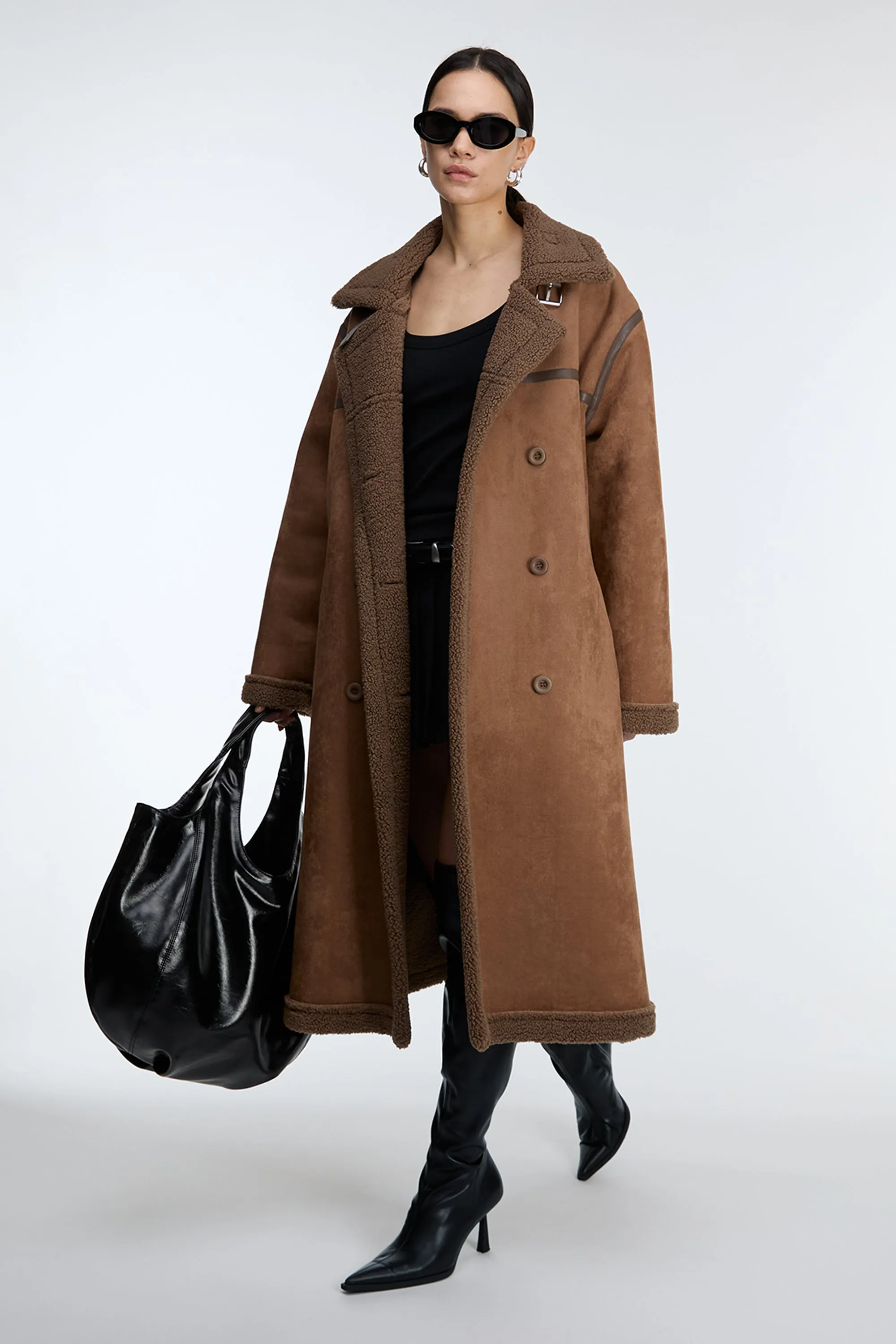 LONG VEGAN SUEDE COAT