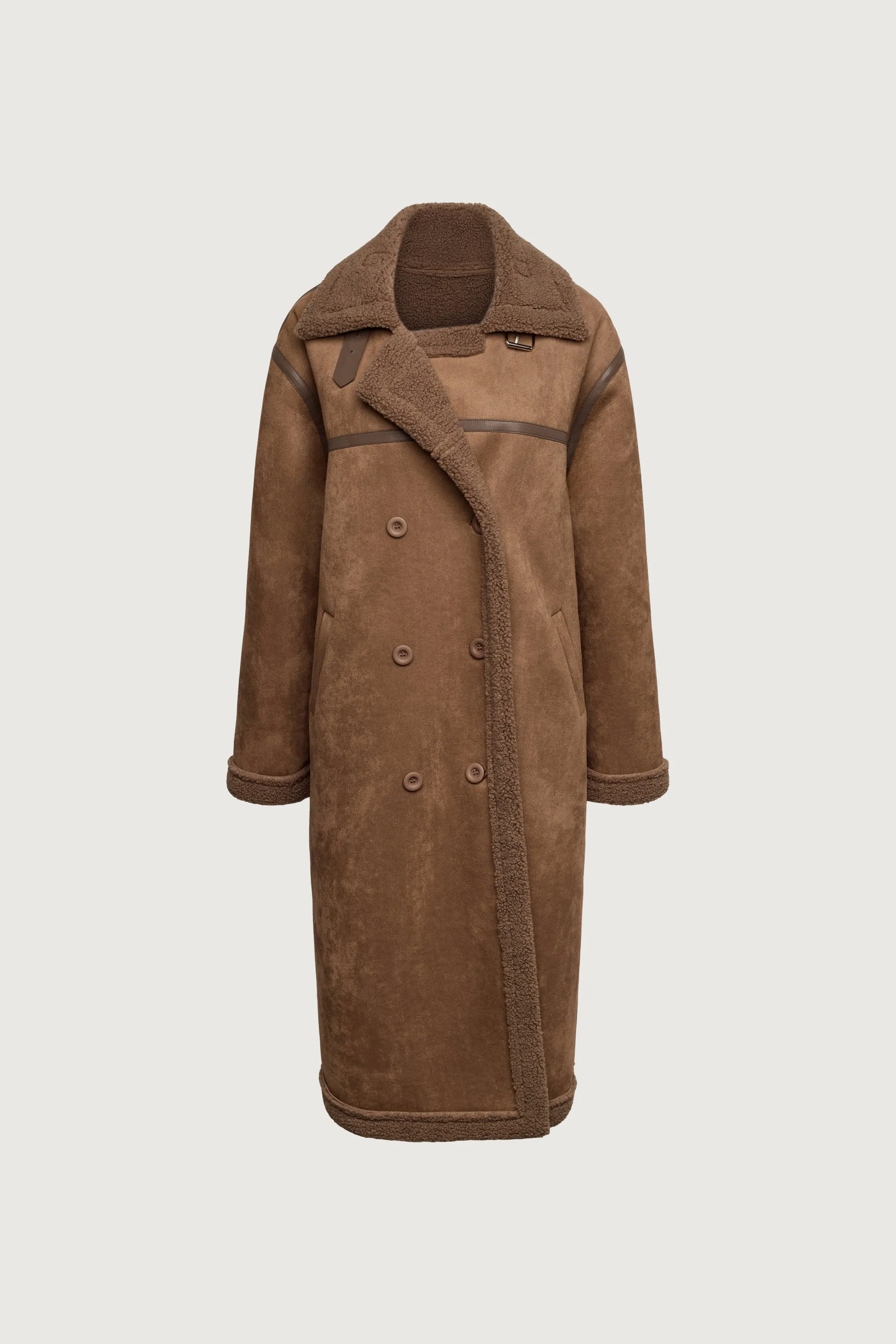 LONG VEGAN SUEDE COAT