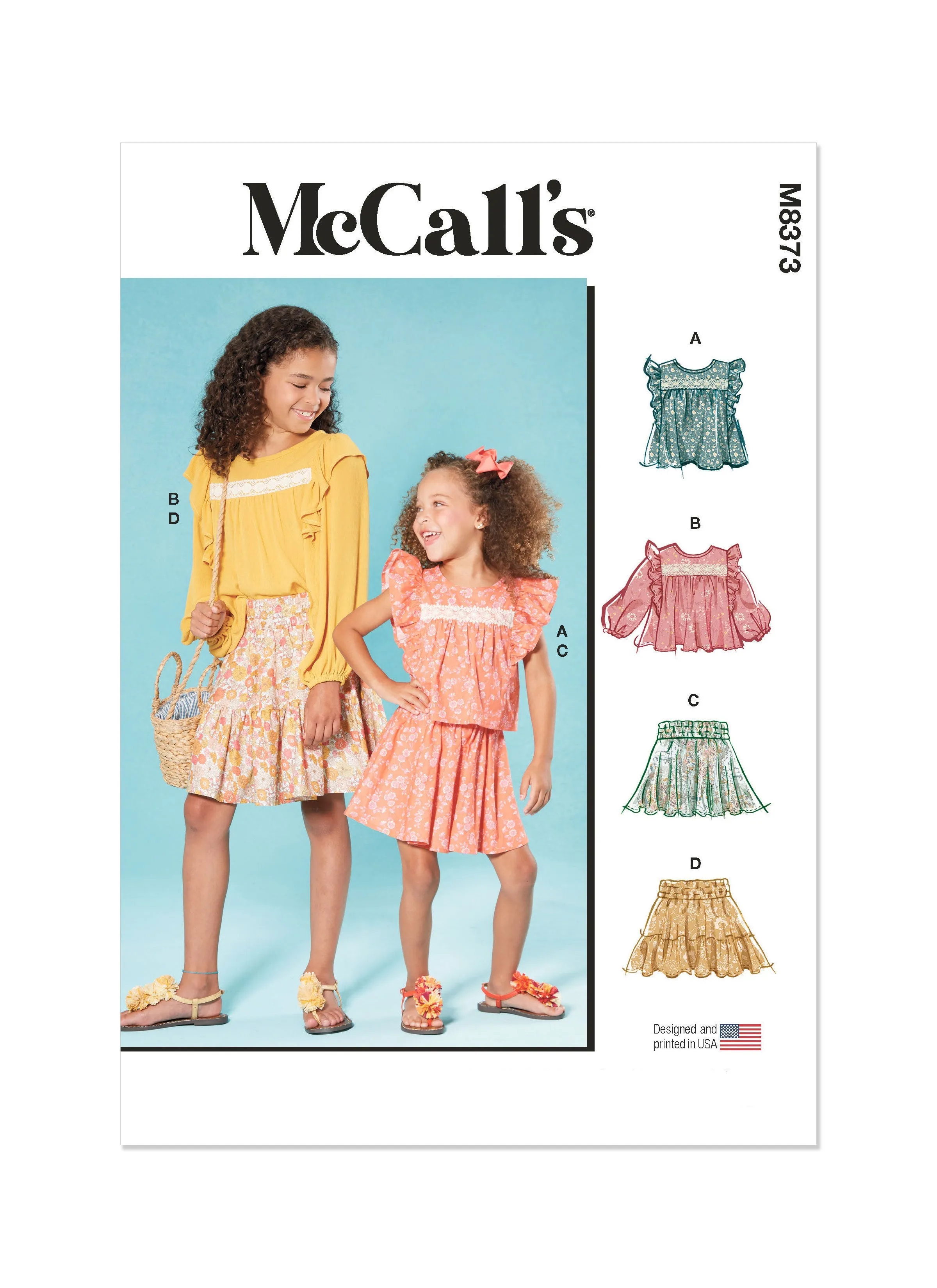 McCall's Sewing Pattern 8373 Children's and Girls' Top and Skirt