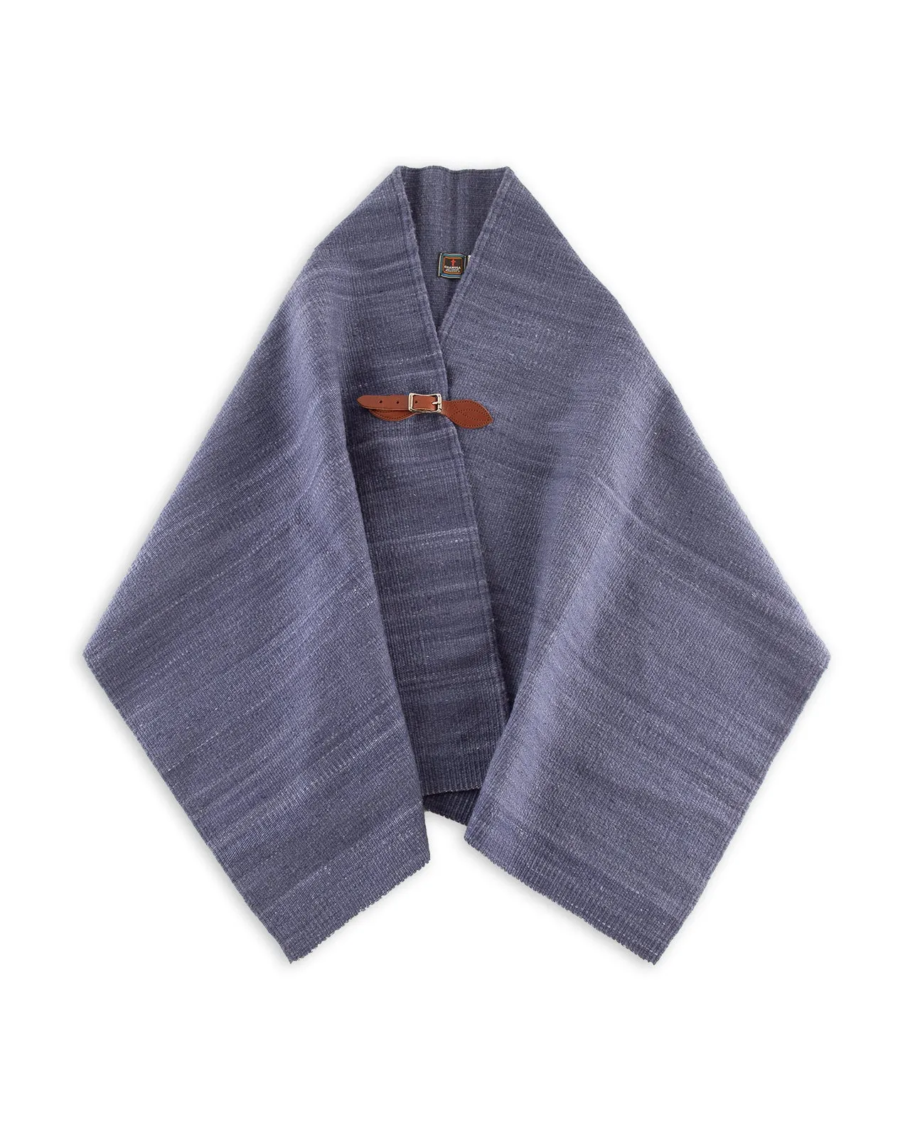 Merino Wool Blanket Poncho - Dark Indigo