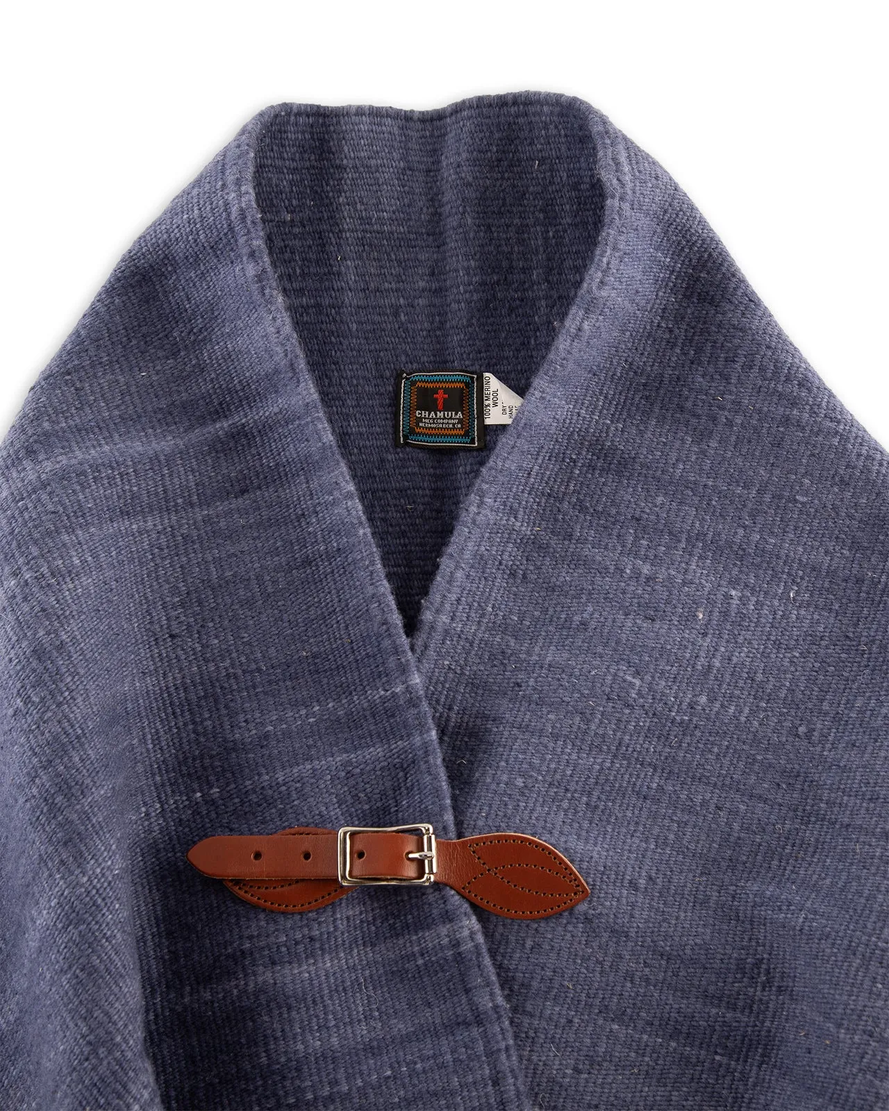 Merino Wool Blanket Poncho - Dark Indigo