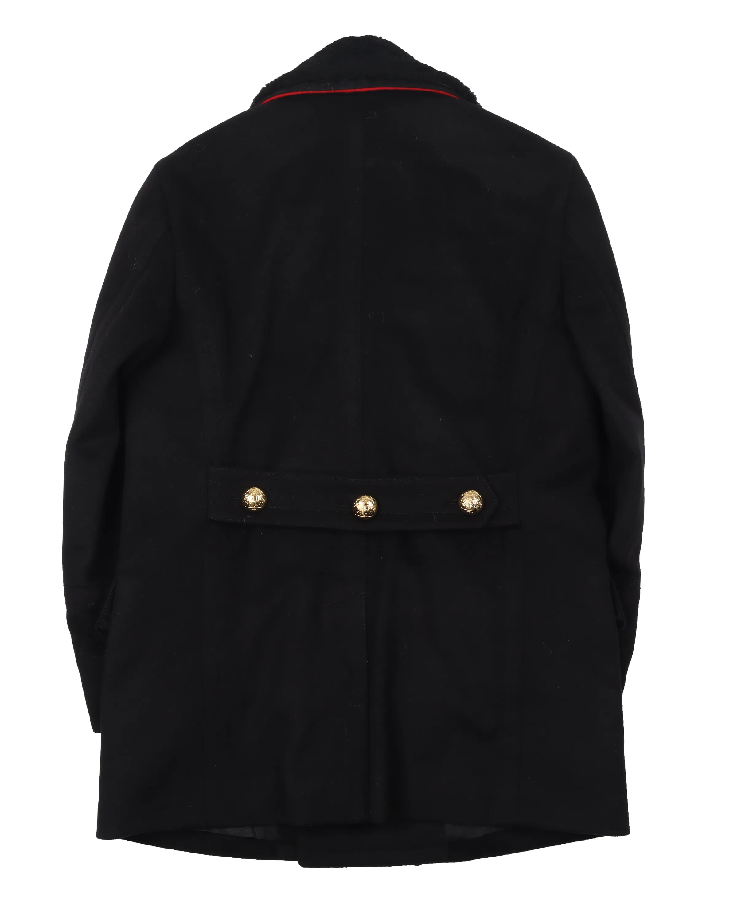 Military Cashmere Shearling Collar Coat