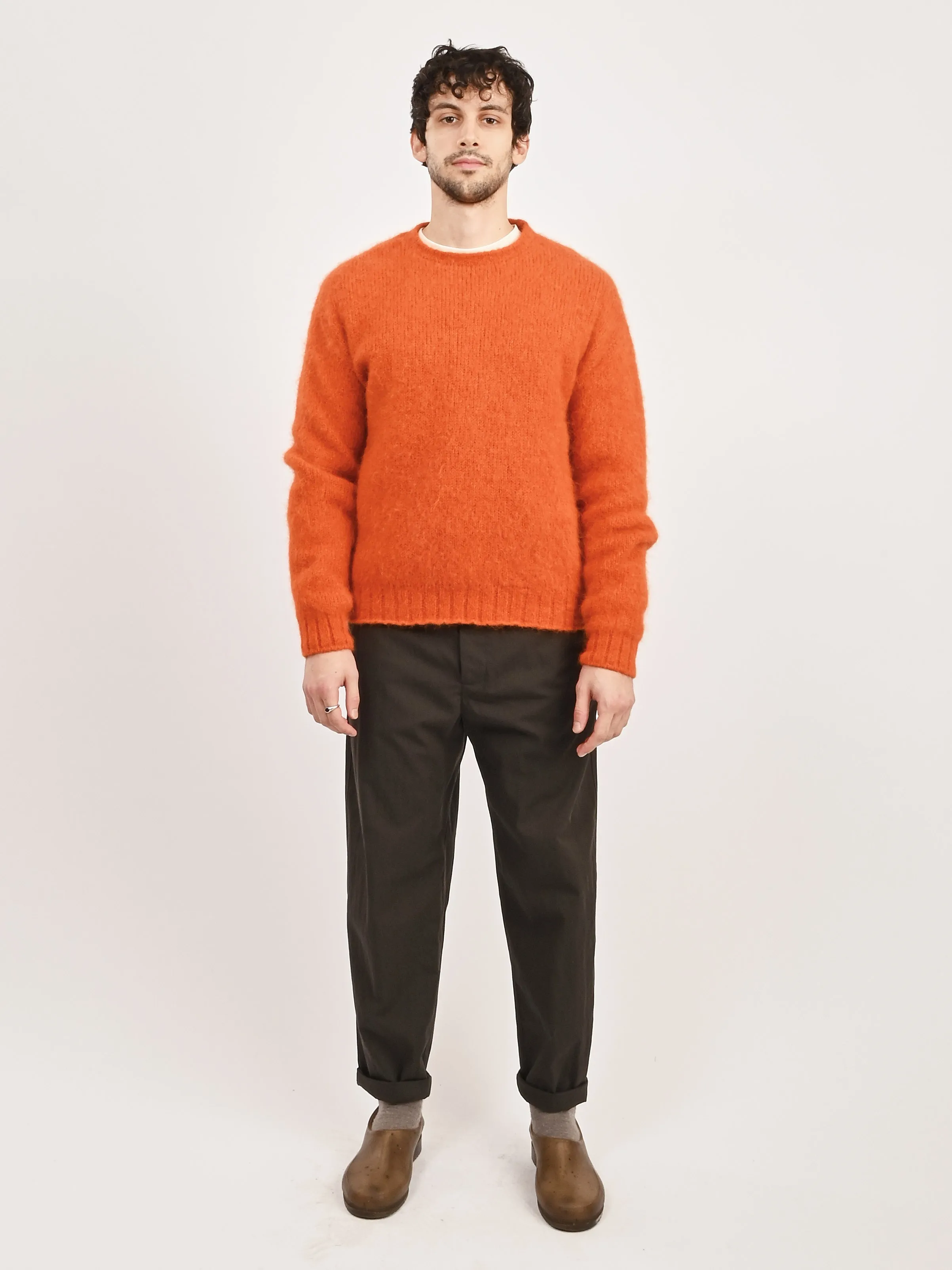 Orange Shaggy Alpaguan Crewneck