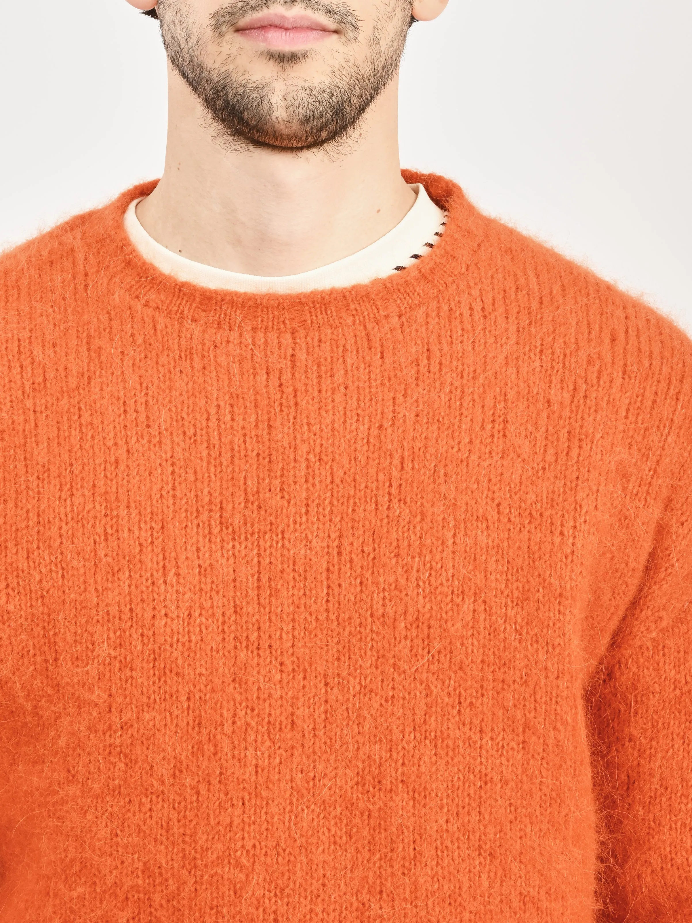 Orange Shaggy Alpaguan Crewneck