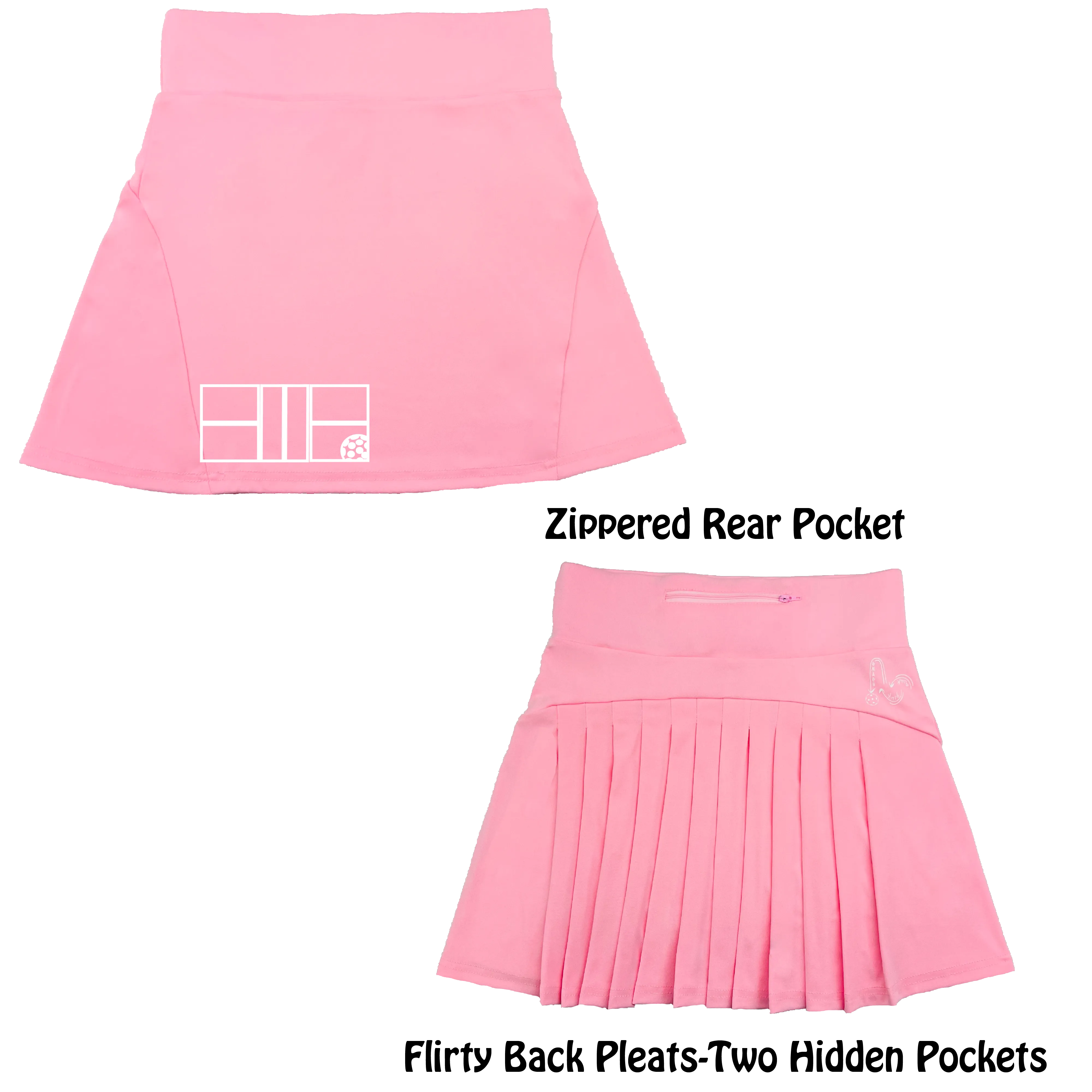 Pickleball Court (White) | Women's Flirty Pickleball Skort